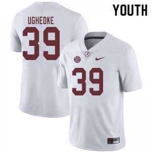 NCAA Youth Alabama Crimson Tide #39 Loren Ugheoke Stitched College 2019 Nike Authentic White Football Jersey NE17U24TW